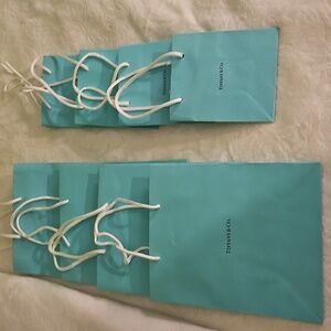 Tiffany & Co. Blue Gift Bags w/ White Rope Handles: 4 Med/4 Sm